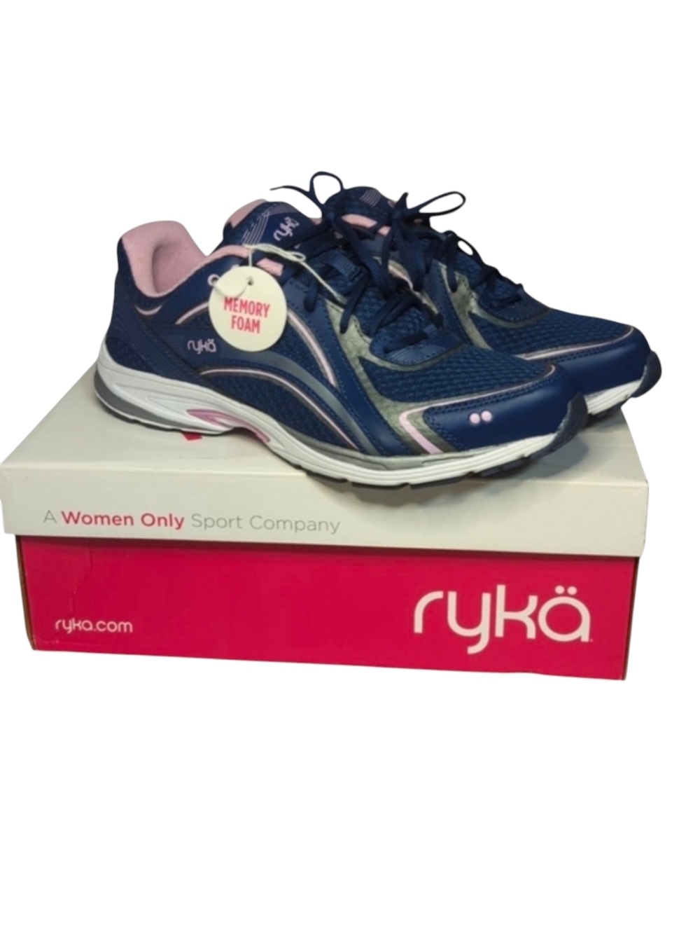 Ryka Sky Walk Walking Sneakers Navy & Lilac 11 Wide